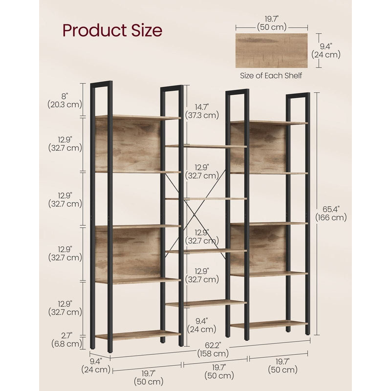 Image of a Large Industrial Bookcase With 14 Shelves by Vasagle Furniture.