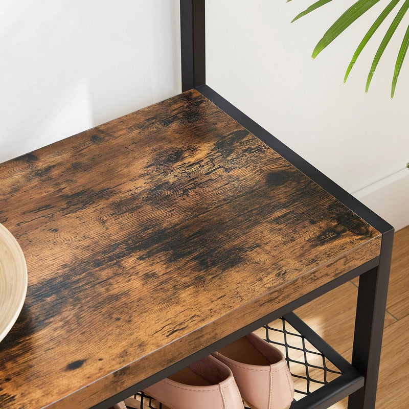 Vasagle Large Industrial Coat Rack With Shoe Storage and Bench For Entrway