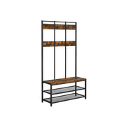 Vasagle Large Industrial Coat Rack With Shoe Storage and Bench For Entrway