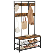 Vasagle Large Industrial Coat Rack With Shoe Storage and Bench For Entrway