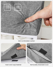 Large White Entryway Shoe Bench With Grey Cushion by Vasagle