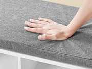 Large White Entryway Shoe Bench With Grey Cushion by Vasagle