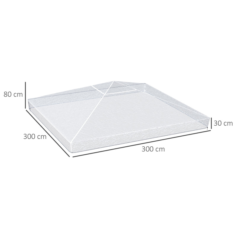 Waterproof 3 x 3m Gazebo Canopy Cover Ideal for Outdoor Events and Garden Use Grey AOSOM