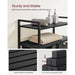 Black and Grey Laundry Sorter With 2 Shelves by Vasagle
