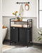 Laundry Sorter With 2 Shelves by Vasagle Rustic Brown and Black