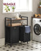 Laundry Sorter With 2 Shelves by Vasagle Rustic Brown and Black