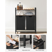 Laundry Sorter With 2 Shelves by Vasagle Rustic Brown and Black