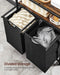 Laundry Sorter With 2 Shelves by Vasagle Rustic Brown and Black