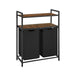 Laundry Sorter With 2 Shelves by Vasagle Rustic Brown and Black