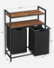 Laundry Sorter With 2 Shelves by Vasagle Rustic Brown and Black