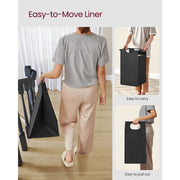 Laundry Sorter With 2 Shelves by Vasagle Rustic Brown and Black