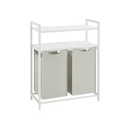 White Laundry Sorter With 2 Shelves by Vasagle