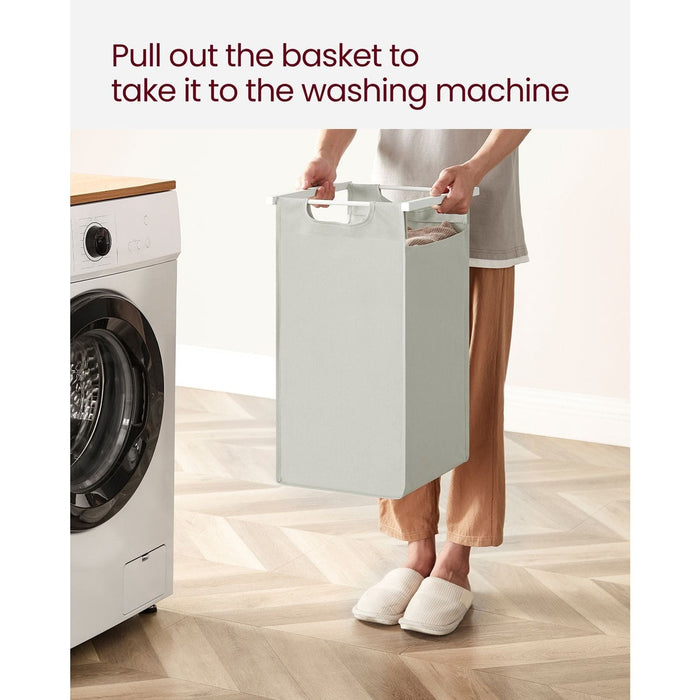White Laundry Sorter With 2 Shelves by Vasagle