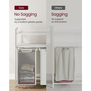 White Laundry Sorter With 2 Shelves by Vasagle