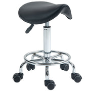 Ergonomic Rolling Saddle Stool With Wheels for Salon Spa or Tattoo Studio, Black
