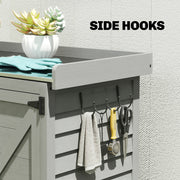 Potting Station with Storage Cabinet & Galvanised Steel Top for Organising Garden Tools and Supplies, Grey Outsunny