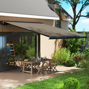 Light Grey 3 x 2.5 m Electric Retractable Awning with Remote UV50+ Sun Shade Canopy by Outsunny