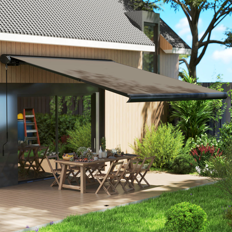 Light Grey 3 x 2.5 m Electric Retractable Awning with Remote UV50+ Sun Shade Canopy by Outsunny