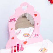 5 Piece Kids Princess Bedroom Furniture Set With Bed Storage and Dressing Table Pink AOSOM