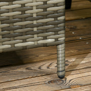 3 Piece Rattan Bistro Set with Cushions and Hidden Storage for Balcony or Garden Mix Grey AOSOM