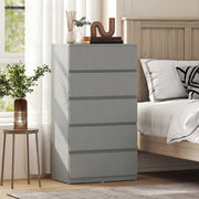 Chest of Drawers with 5 Spacious Drawers for Bedroom Storage Grey AOSOM