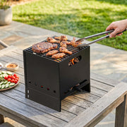 Outdoor Pizza Oven and Charcoal Grill for Stone Baked Pizza and Smoky Barbecue Black Outsunny