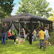 Black 3x6m Pop Up Garden Gazebo With Mesh Sidewalls and Carry Bag for Garden Parties by Outsunny
