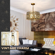 72 Drop Crystal Glass Chandelier Ceiling Light for Dining Room or Hallway, Gold-Tone