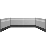 Camping Windbreak with Clear Windows and Steel Poles for Beach and Caravan Use Grey AOSOM