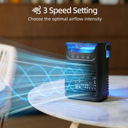 Desk Fan and Humidifier with Night Light for Cool Fresh Air at Home or Office Black AOSOM