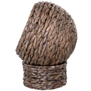 Raised Rattan Cat Bed with Soft Washable Cushion Ideal for Comfortable Naps Brown AOSOM