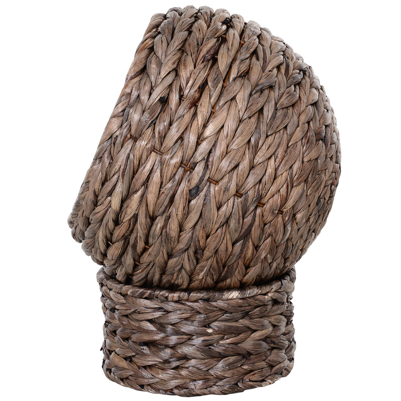 Raised Rattan Cat Bed with Soft Washable Cushion Ideal for Comfortable Naps Brown AOSOM