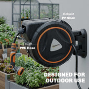 Garden Hose Reel With Auto-Retract for Tangle-Free Watering 28m Orange Outsunny