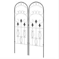 Set of 2 Metal Garden Trellises Scroll Design Supports Climbing Plants and Outdoor Vines