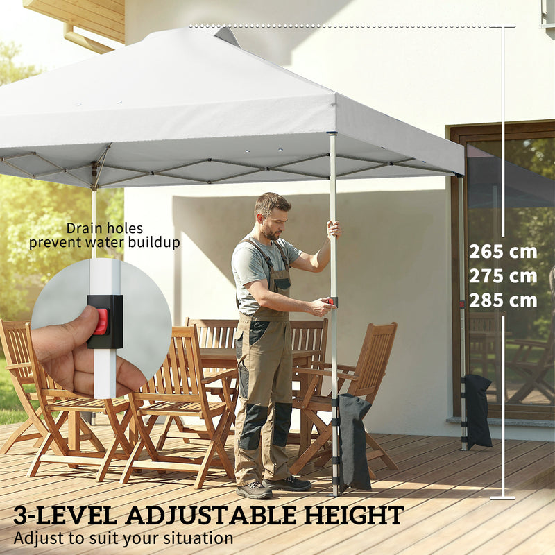 3x3m Pop Up Gazebo with Sidewalls and Windows for Outdoor Events and Shelter Outsunny
