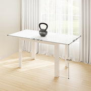 Extendable White High Gloss Dining Table Seats 4-6 Small Space Kitchen Table 120-160cm by HOMCOM