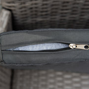 Grey Rattan Garden Armchairs Set of 4 With Cushions Ideal for Outdoor Relaxing