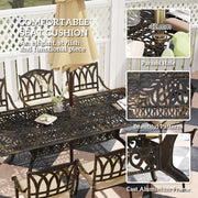 Nine Piece Cast Aluminium Garden Dining Set Bronze Finish by Outsunny