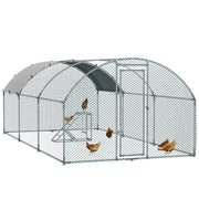 Walk In Chicken Run with Activity Shelf and Weather Cover for Poultry Safety, Green