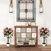 Set of 2 Pink Rose Artificial Plants in Pots 90cm Tall for Indoor and Outdoor Decor