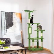 Tall Cat Tree Tower With Hammock Scratching Posts And Toys For Indoor Cats Green