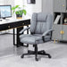 Image of a Light Grey Faux Leather Office Chair With Wheels