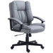 Image of a Light Grey Faux Leather Office Chair With Wheels