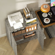 Grey Two Tier Locking Office Storage Cabinet with Shelves by Vinsetto