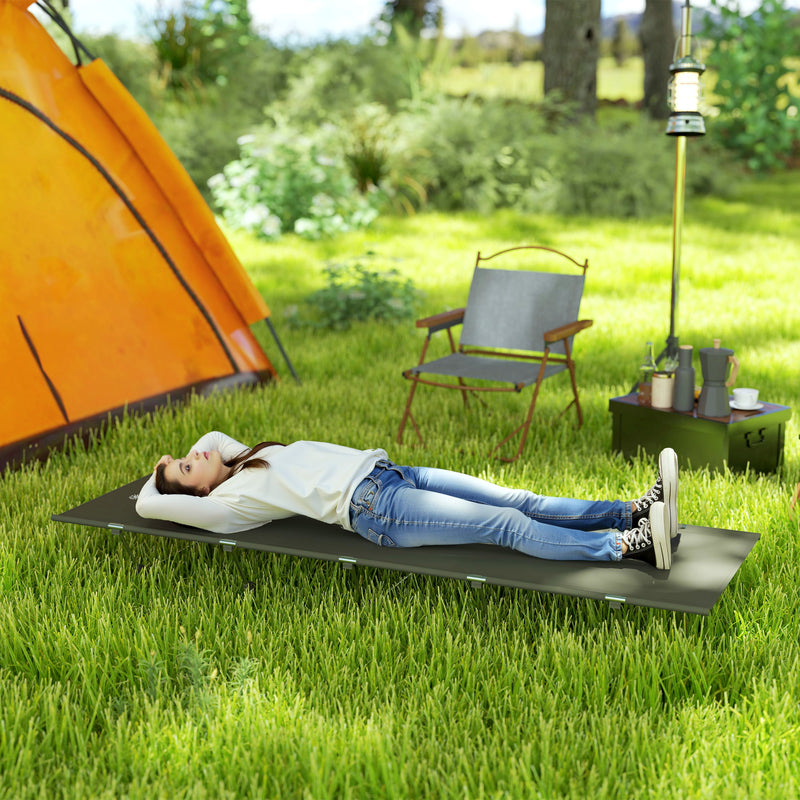 Camping Bed Foldable Off Ground for Comfortable Sleep with Carry Bag Dark Green