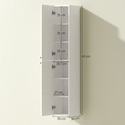 Wall Mounted Tall Bathroom Cabinet with Soft Close Doors Ideal for Small Spaces, White