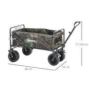 Folding Steel Frame Garden Trolley with 95L Capacity and Handle for Outdoor Use