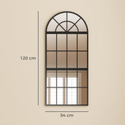 Hallway Wall Mirror Set 3 Piece Arched Design to Brighten and Open Up Spaces Black Homcom