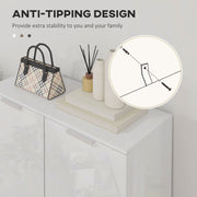 Five Shelf Shoe Storage Cabinet With Adjustable Shelves For Hallway Or Bedroom White