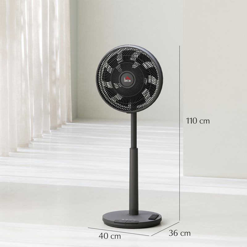 Adjustable Black Pedestal Fan with Oscillating Head and Tilt Function